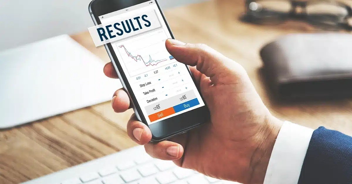 Company owner reviewing statistics and performance results